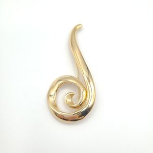 Vintage Large Gold Swirl Brooch